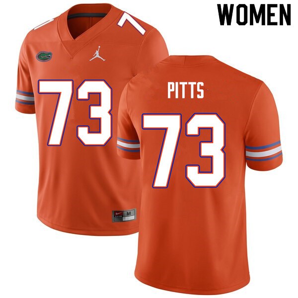 Women #73 Mark Pitts Florida Gators College Football Jerseys Orange